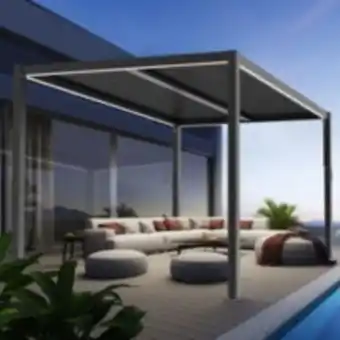 E.Leclerc Brico Pergola bioclimatique led sydney gris aluminium 3x3m offre