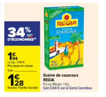 Carrefour Graine de couscous Regia offre
