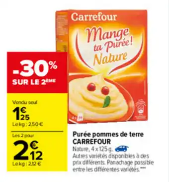 Carrefour Purée pommes de terre Carrefour offre
