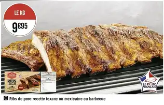 Casino Supermarchés Ribs de porc recette texane ou mexicaine ou barbecue offre