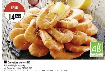 Casino Supermarchés Crevettes cuites bio offre