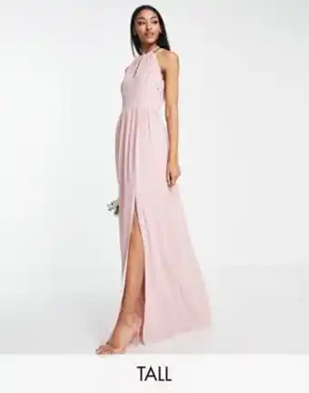 Tfnc tall - robe de demoiselle d'honneur Ă dos nu et bretelles dans le dos - vieux rose