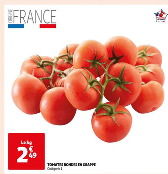Auchan TOMATES RONDES EN GRAPPE Catégorie 1 offre