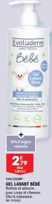 ALDI EVOLUDERM GEL LAVANT BÉBÉ offre