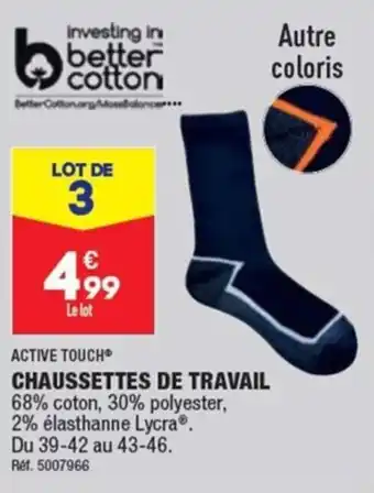 ALDI ACTIVE TOUCH CHAUSSETTES DE TRAVAIL offre