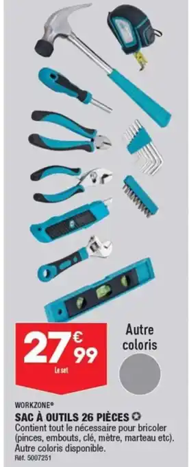 ALDI WORKZONE SAC À OUTILS 26 PIÈCES offre