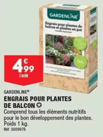 ALDI GARDENLINE ENGRAIS POUR PLANTES DE BALCON offre