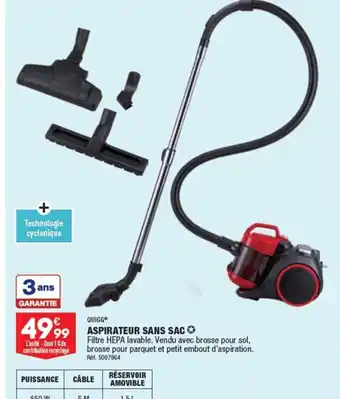 QUIGG ASPIRATEUR SANS SAC