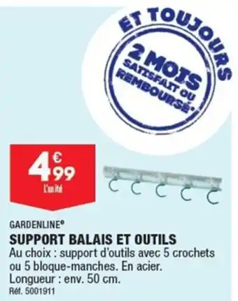 ALDI GARDENLINE SUPPORT BALAIS ET OUTILS offre