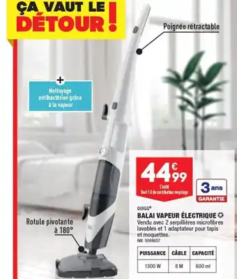ALDI QUIGG BALAI VAPEUR ÉLECTRIQUE offre