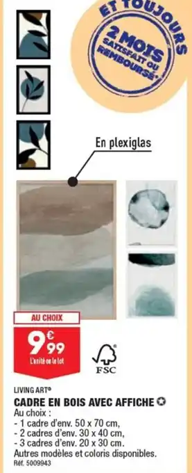 ALDI LIVING ART CADRE EN BOIS AVEC AFFICHE offre
