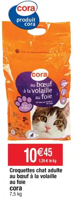 Croquettes chat adulte au bĆuf Ă la volaille au foie cora