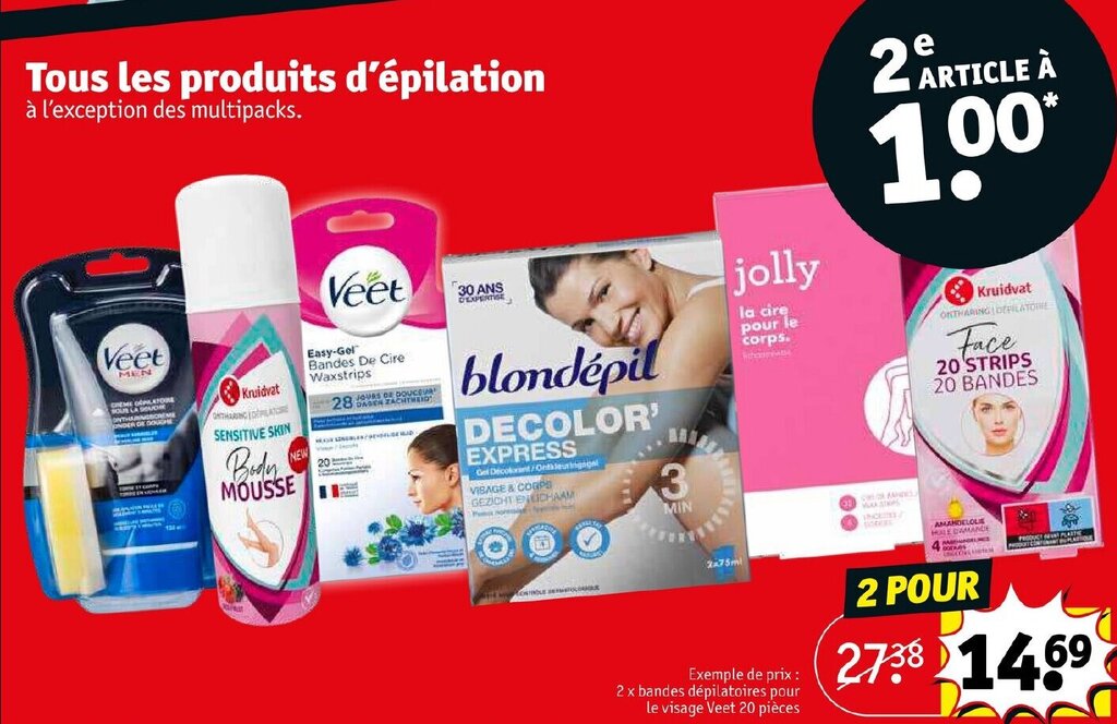 Promo Tous les produits d'épilation chez Kruidvat