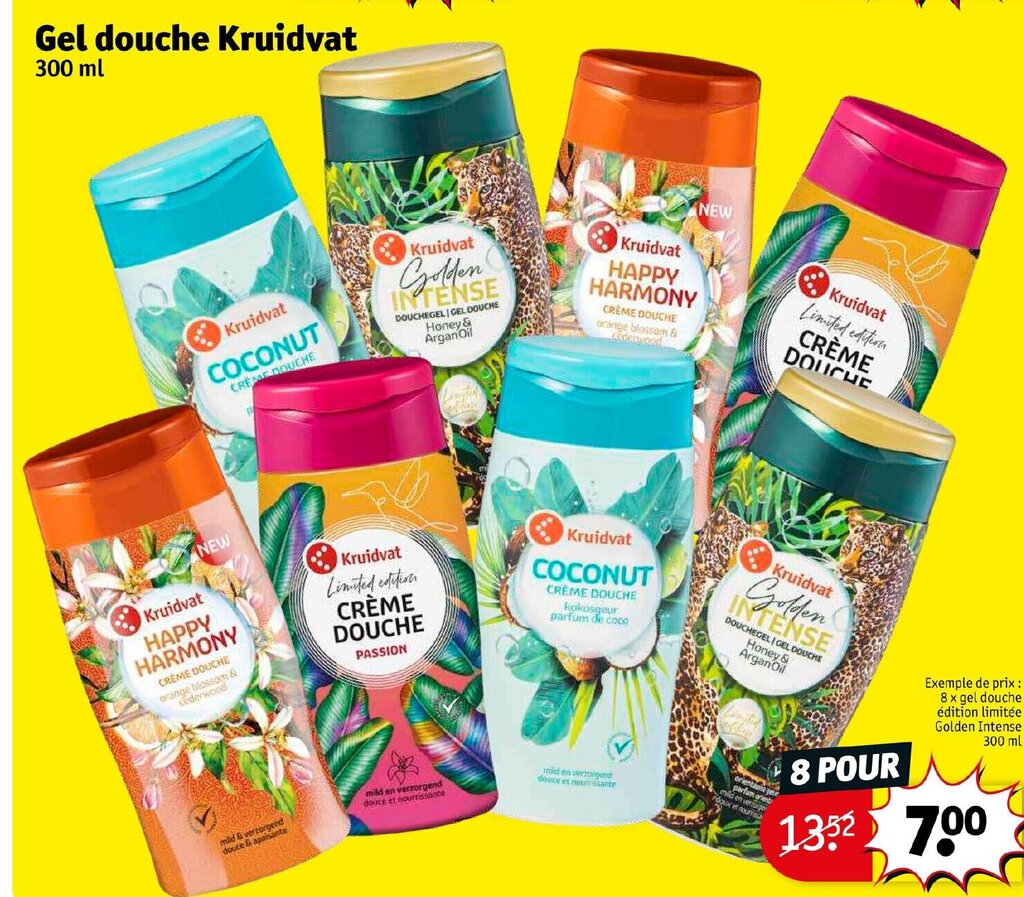 Promo Gel douche Kruidvat 300 ml chez Kruidvat