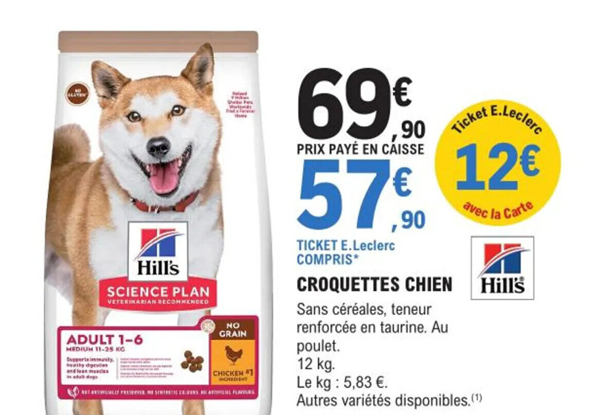 Promo CROQUETTES CHIEN chez E.Leclerc Nos Animeux