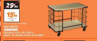 Netto TABLE À ROULETTES offre