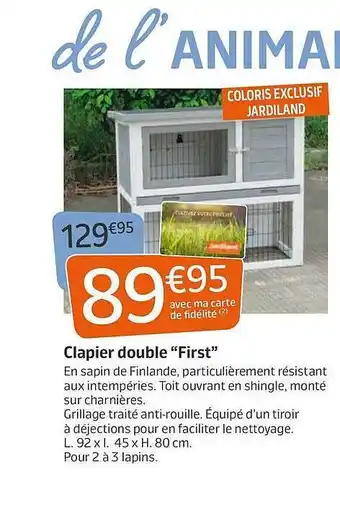 Jardiland Clapier Double offre