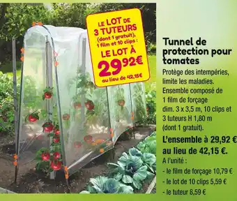 Point Vert Tunnel de protection pour tomates offre