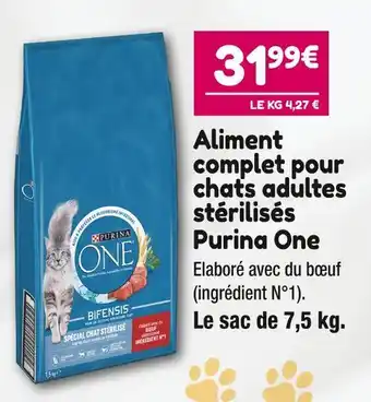 Purina one aliment complet pour chats adultes stérilisés