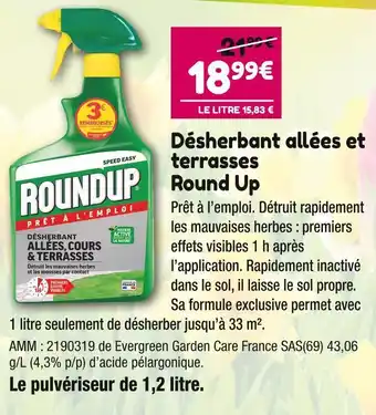 Round up désherbant allées et terrasses