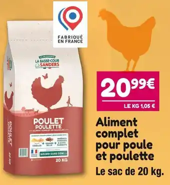 Point Vert Sanders aliment complet pour poule et poulette offre