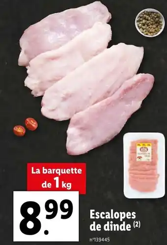 Lidl Escalopes de dinde (²) offre