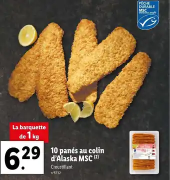 Lidl 10 panés au colin d'Alaska MSC (2) offre