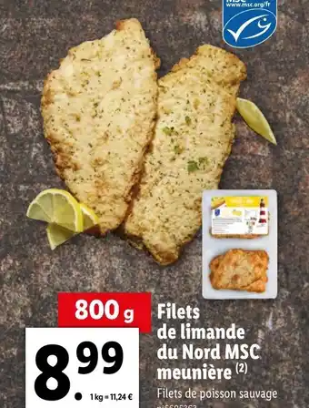 Lidl Filets de limande du Nord MSC meunière (2) offre