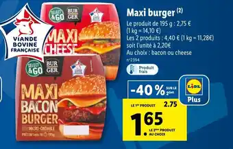 Lidl Maxi burger (2) BURGER offre