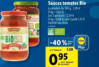 Lidl Sauces tomates Bio offre