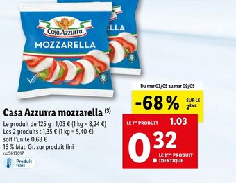 Lidl Casa Azzurra MOZZARELLA offre