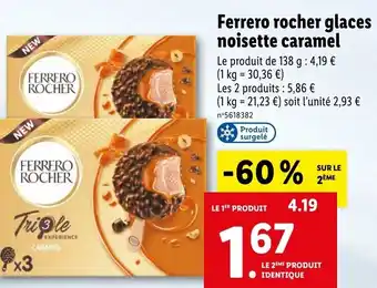 Lidl Ferrero rocher glaces noisette caramel offre