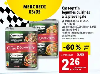 Lidl Cassegrain légumes cuisinés à la provençale offre