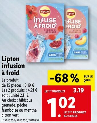 Lidl Lipton infusion à froid offre
