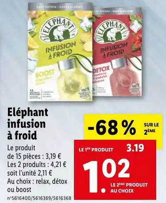 Lidl Eléphant infusion à froid offre