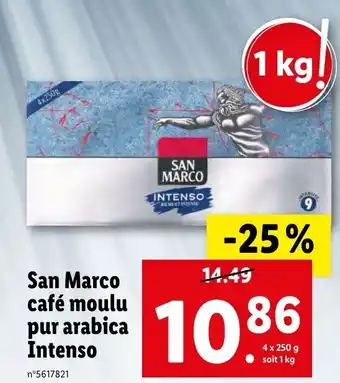 Lidl San Marco café moulu pur arabica Intenso offre