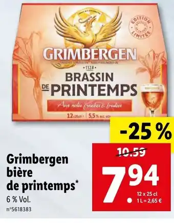 Lidl Grimbergen bière de printemps* offre