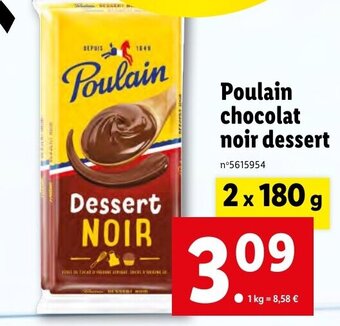 Lidl Poulain chocolat noir dessert offre
