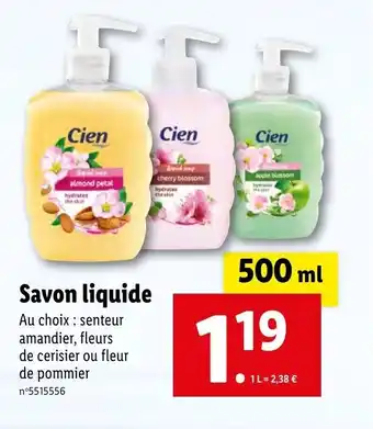 Lidl Cien Savon liquide offre