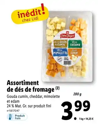 Lidl Assortiment de dés de fromage (2) offre