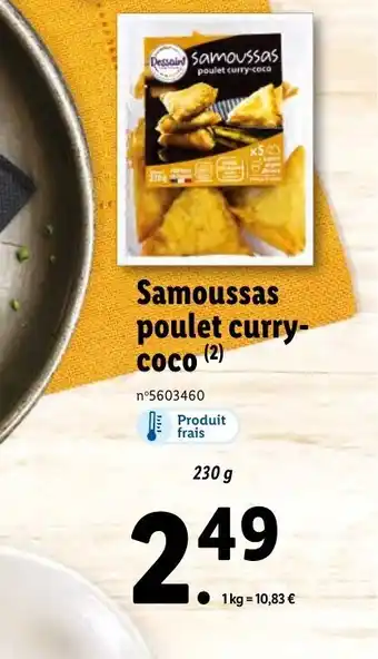 Lidl Samoussas poulet curry- COCO offre