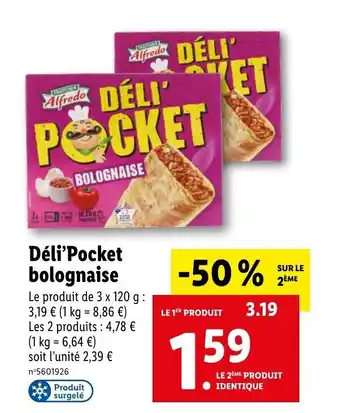 Lidl TRATTORIA Alfredo Déli'Pocket bolognaise offre