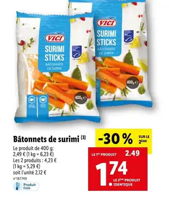 Lidl Bâtonnets de surimi (3) offre