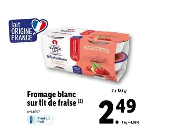 Lidl Fromage blanc sur lit de fraise (²) offre