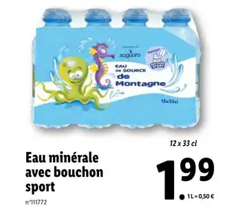 Lidl Eau minérale avec bouchon sport offre