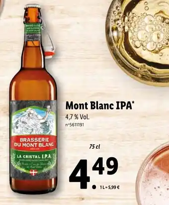 Lidl Mont Blanc IPA* offre