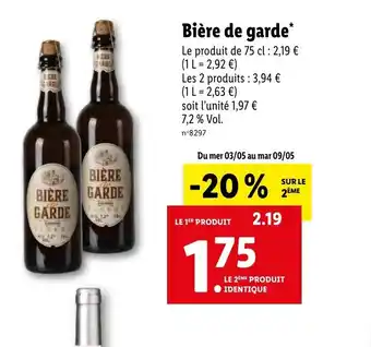Lidl Bière de garde* offre