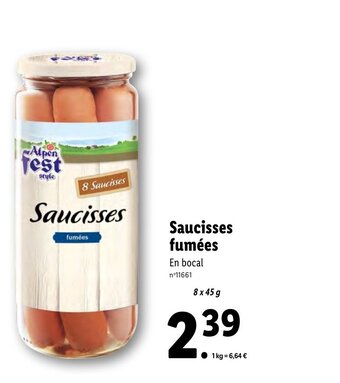 Lidl Saucisses fumées offre