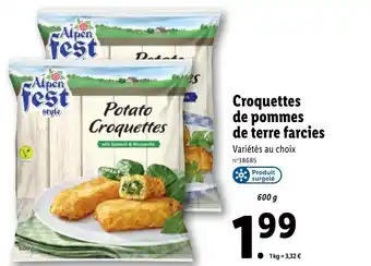Lidl Croquettes de pommes de terre farcies offre