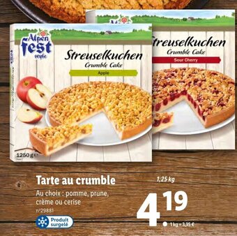 Lidl Tarte au crumble offre